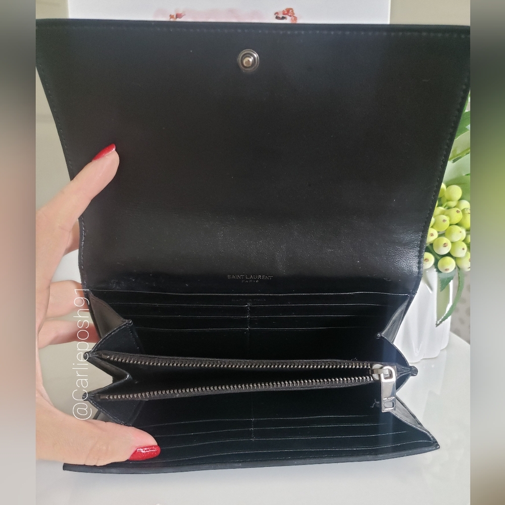 *SOLD* Authentic Pre-owned Yves Saint Laurent Flap Long Wallet - Picture 8 of 14